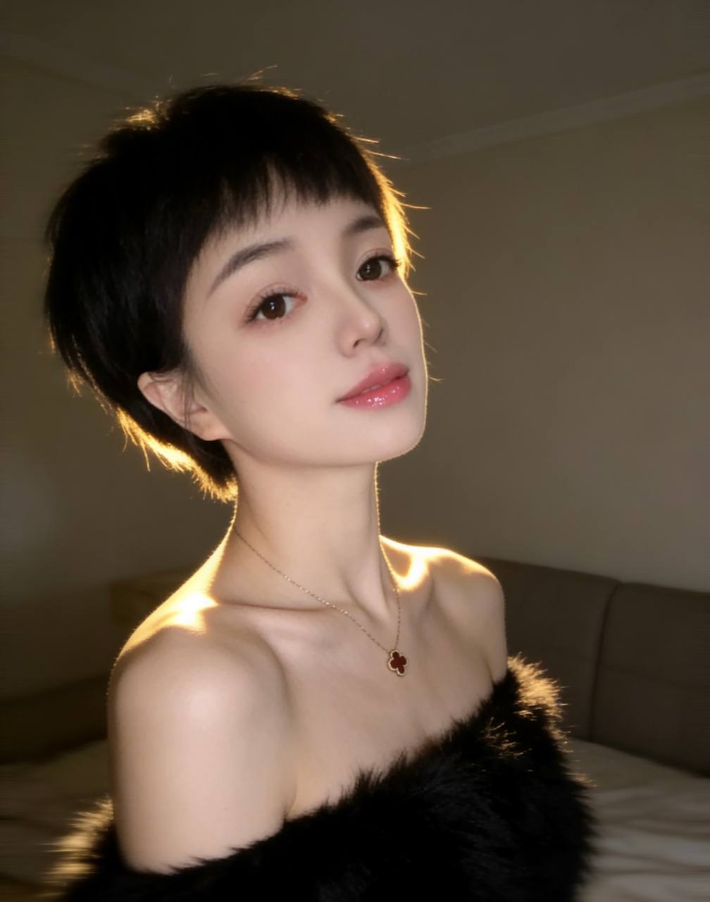 短发、娇小、美臀、真胸
